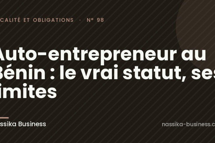 Auto-entrepreneur au Bénin : le vrai statut, ses limites